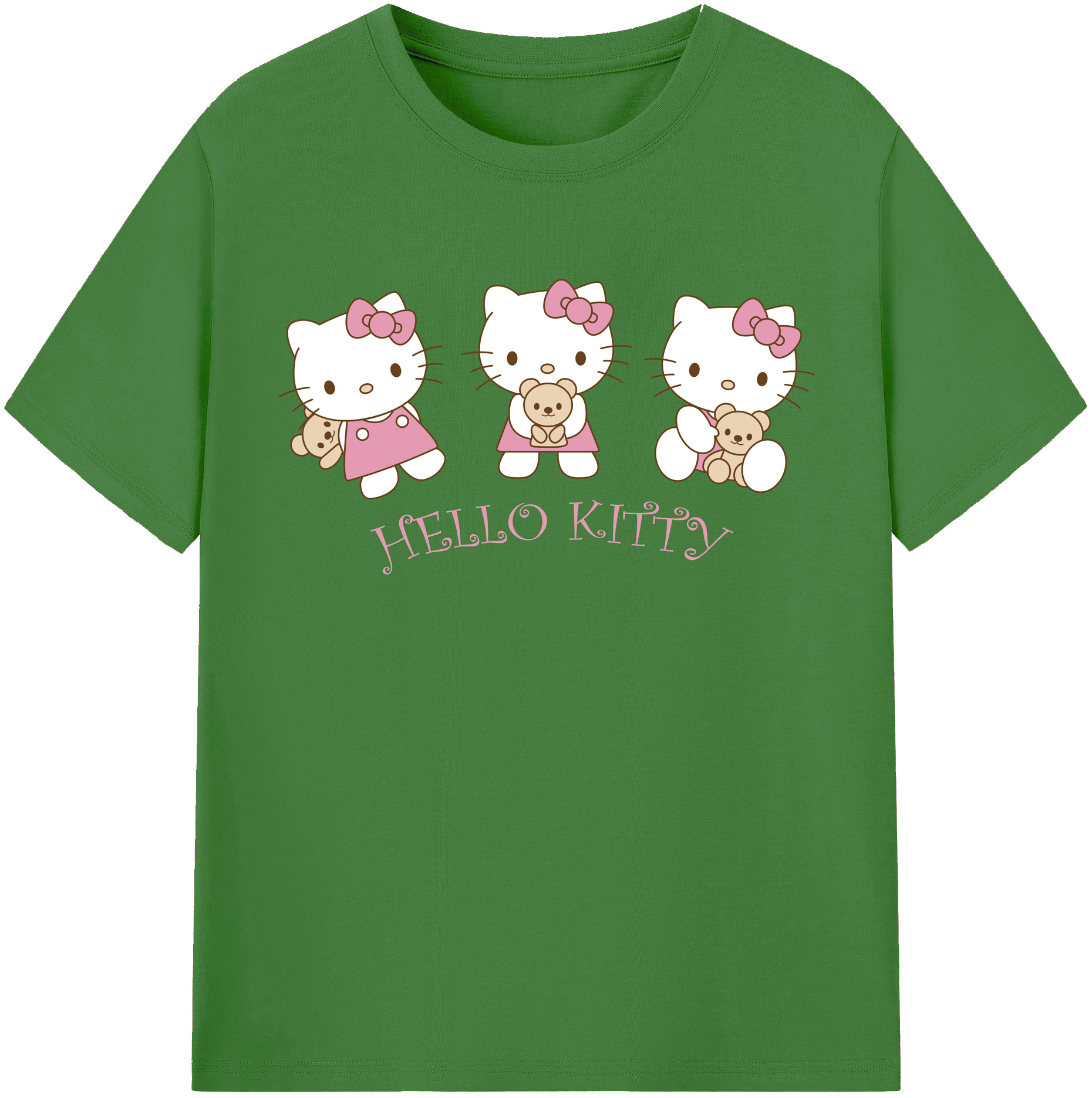 （画像用） Hello Kitty ハローキティ レディースカジュアルプリントTシャツ（綿100％）